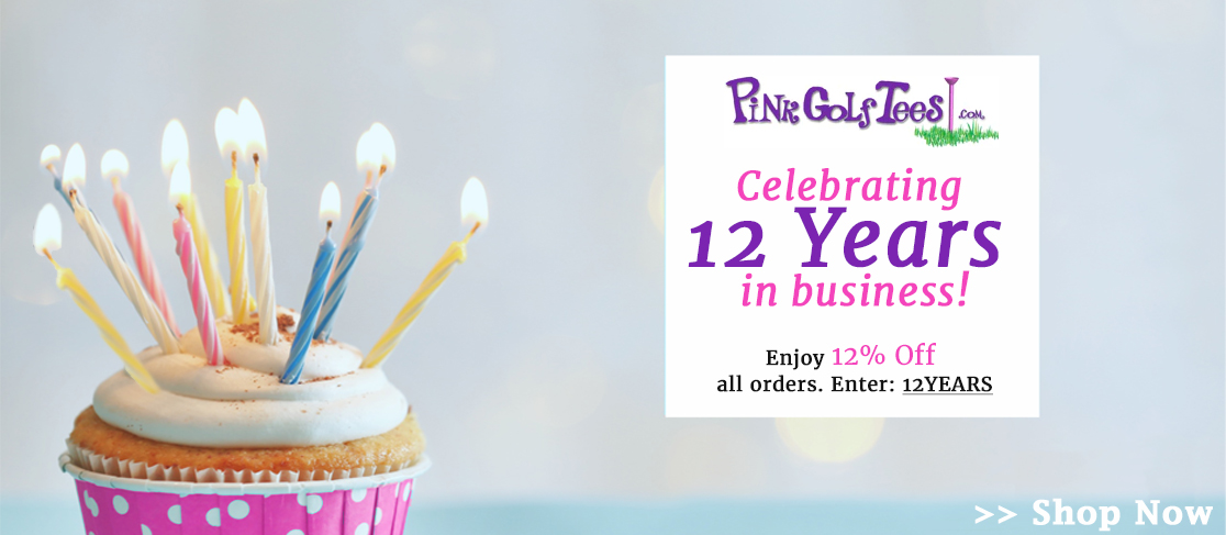 Pink Golf Tees Ladies Golf & Tennis Store 12th Anniversary Sale